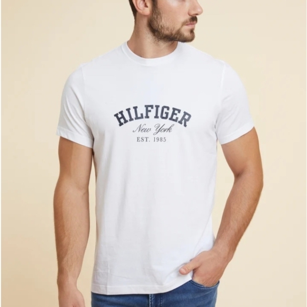 Tommy Hilfiger Men’s White Graphic Tee New York Logo Size M NWT